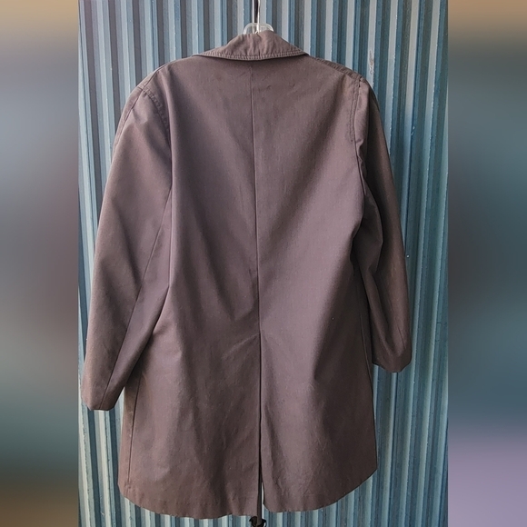 Vintage Diplomat Mens Grey/Black Trench Coat  Outerwear Overcoat 38 Short Hood - Picture 8 of 15